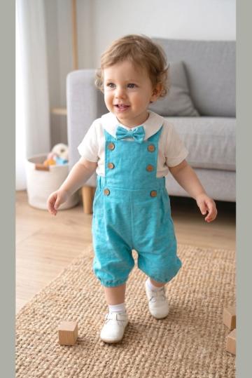 Set costum botez Robin - azur