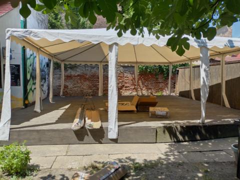 Pagoda Marquee Exclusive 7x7 m PVC - culoare alb - inclusiv de la Hoba Ecologic Air System Srl