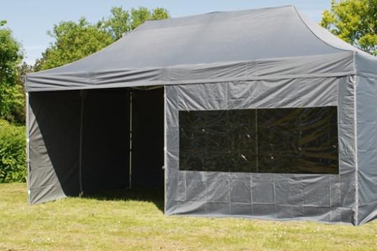 Pavilion pliabil Professional 3x6 m gri antracit - 2 pereti de la Hoba Ecologic Air System Srl
