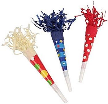 Trompete petrecere cu franjuri - set de 3 bucati multicolor