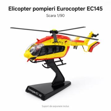 Macheta elicopter pompieri Eurocopter EC145 galben cu rosu de la Hobbyplanet Romania