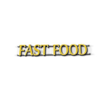 Litere volumetrice Fast Food - Clasic Galben