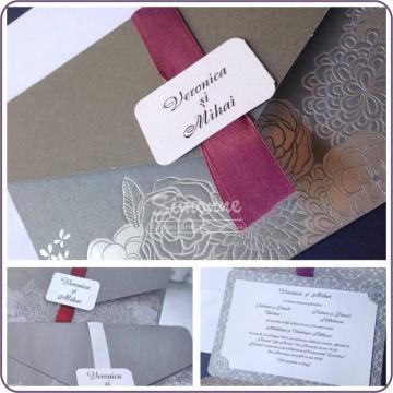 Invitatie nunta cu trandafiri