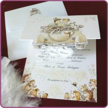 Invitatie nunta haioasa cu plic de la Simonne