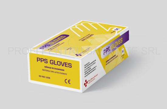 Set 100 manusi latex pudrate PPS gloves, marimea M